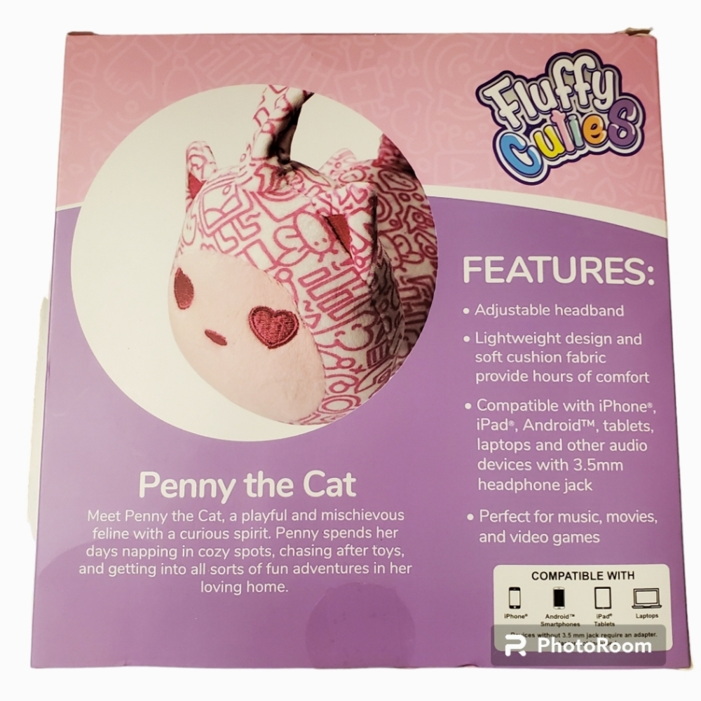 NIB Fluffy Cuties Plushed Wired Headphones - Picture 3 of 3